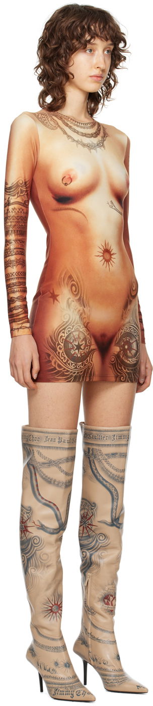 Šaty Jean Paul Gaultier Jean Paul Gaultier 'The Short Body Tattoo' Minidress Béžová | 23/15-F-RO070-J527-25, 1