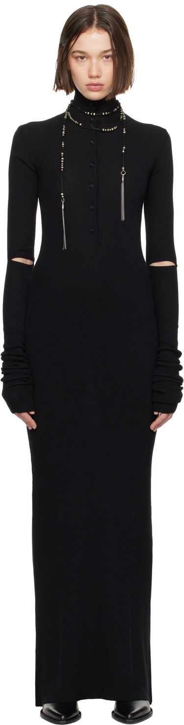 Šaty Ann Demeulemeester Serafino Rib Maxi Dress Čierna | 2402-W-KN01-KN043-099, 0