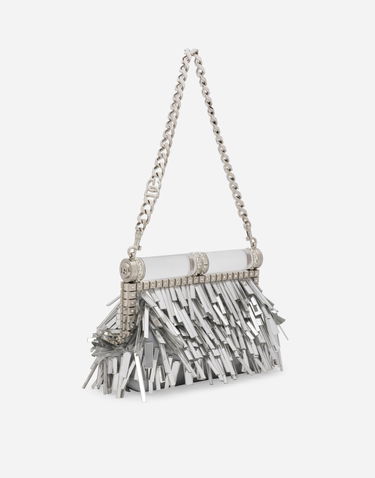 Kabelka Dolce & Gabbana Mordore Nappa Fringed Clutch Bag Metalická | BB7097AY83180998, 2