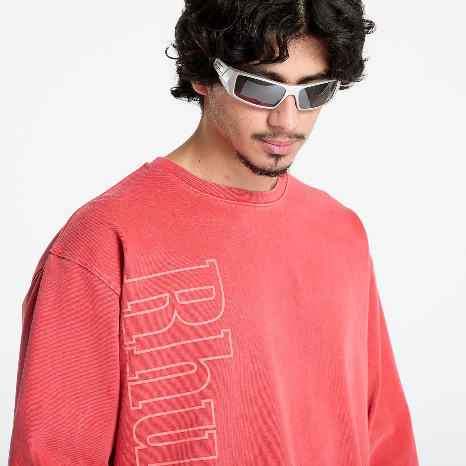 Mikina Rhude Rhude Logo Longsleeve T-Shirt Červená | RHPS25TT130122278, 1