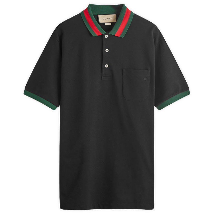 Polo tričko Gucci GRG Collar Polo Čierna | 701735-XJELJ-1043