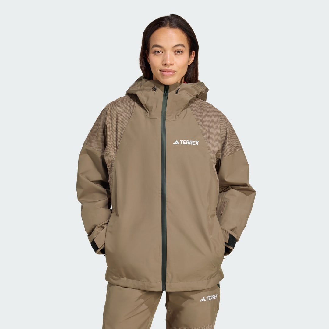 Bunda adidas Performance Terrex Xperior Hybrid PRIMEKNIT CLIMAPROOF+ Hooded Jacket Béžová | JM3046, 0