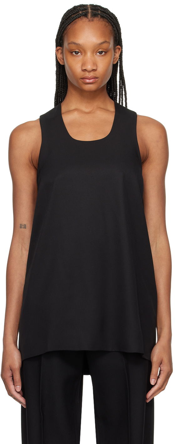 Black Double Layer Tank Top