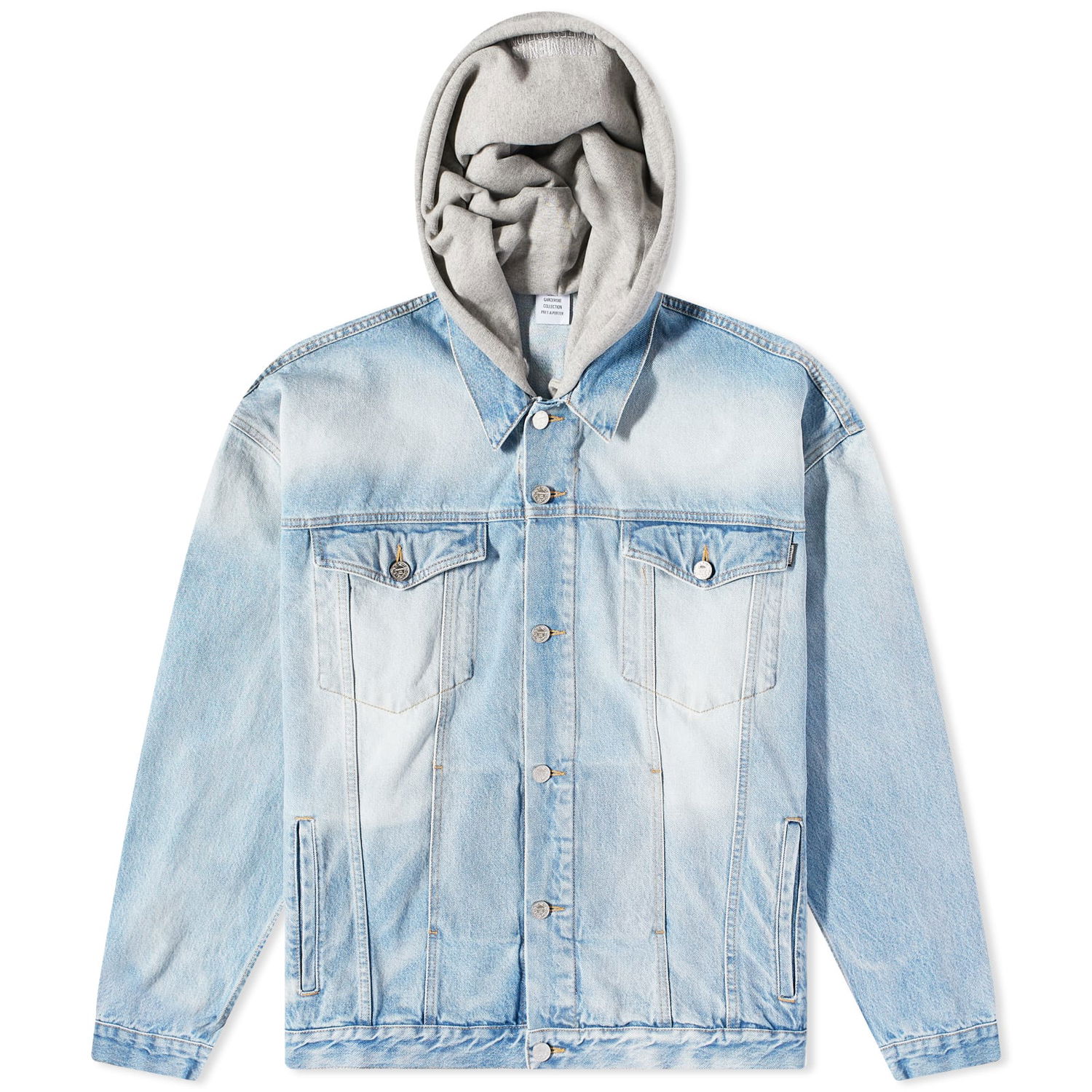 Bunda VETEMENTS Hooded Denim Jacket Light Blue Modrá | UE54JA320N, 0
