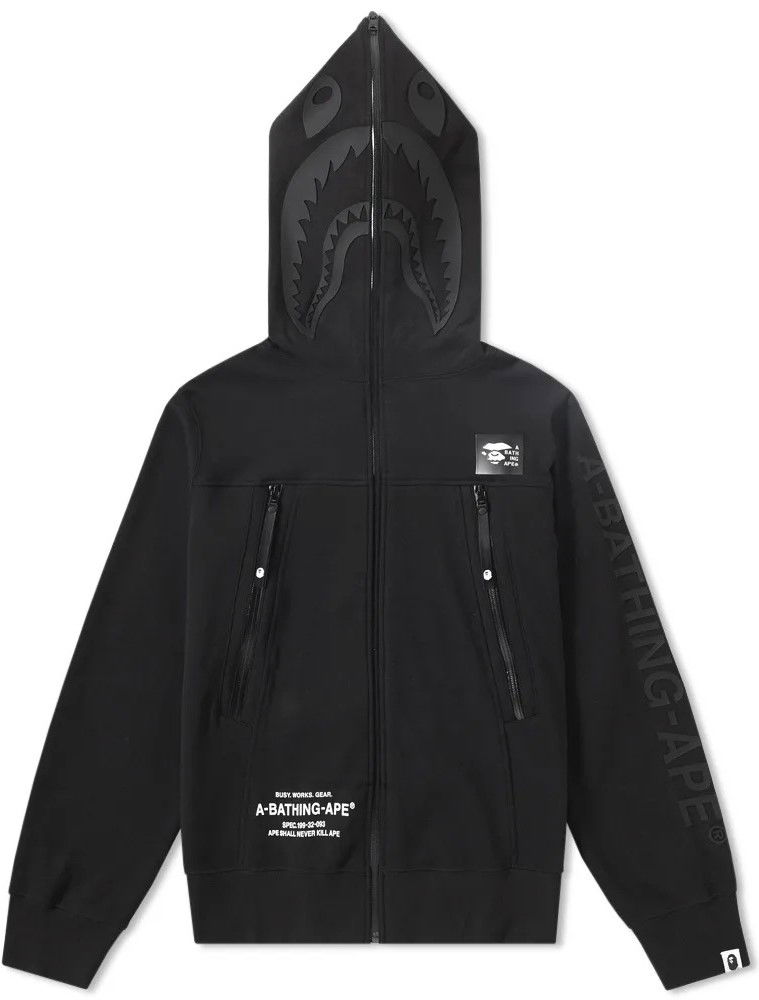 Mikina BAPE Double Knit Shark Full Zip Hoodie Čierna | 001ZPD701003X-BLK, 0