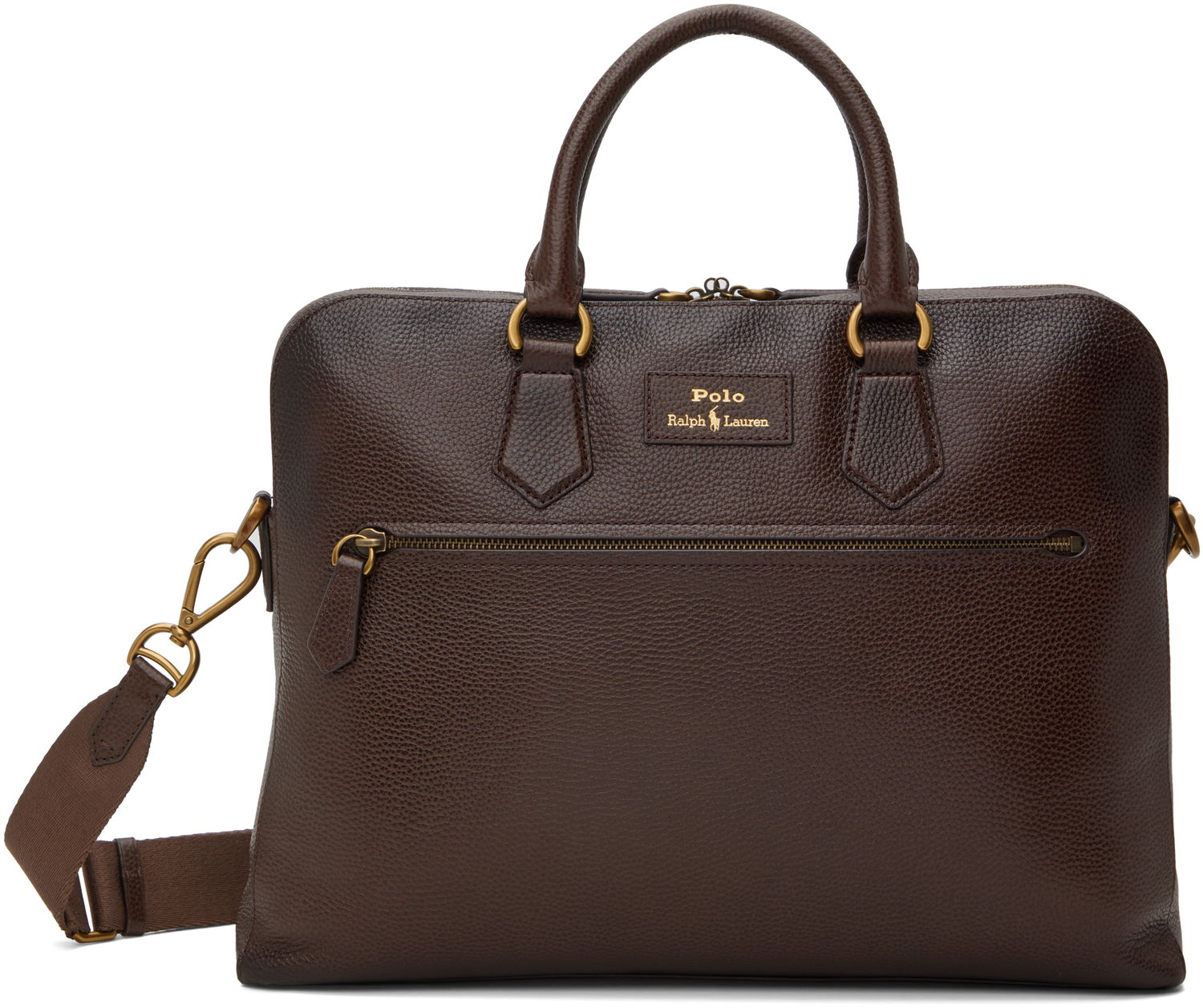 Kabelka Polo by Ralph Lauren Ralph Lauren Pebble Leather Commuter Briefcase Hnedá | 405962458002, 0