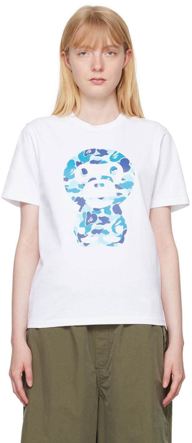 Tričko BAPE BAPE White Abc Camo Big Baby Milo T-Shirt Biela | 002TEK302014L, 0