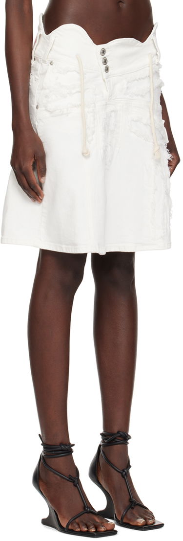 Sukňa Ottolinger Ottolinger Frayed Denim Miniskirt Biela | 1705701, 1