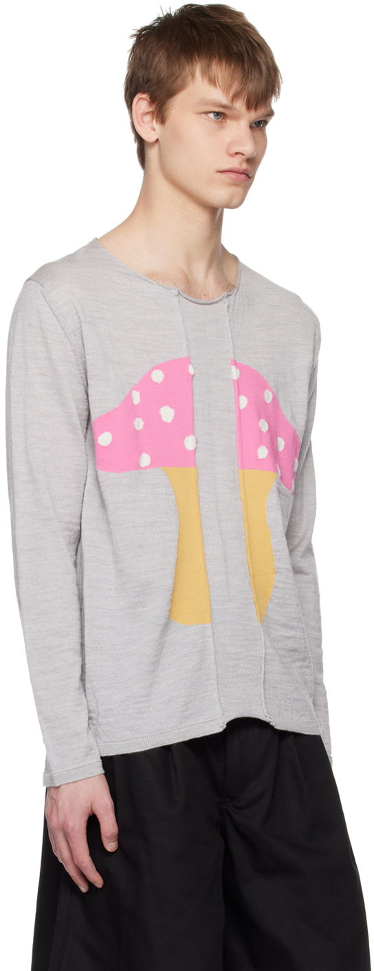 Sveter Comme des Garçons Comme des Garçons Shirt Brett Westfall Edition Mushroom Intarsia Sweater Šedá | FK-N003-051, 1