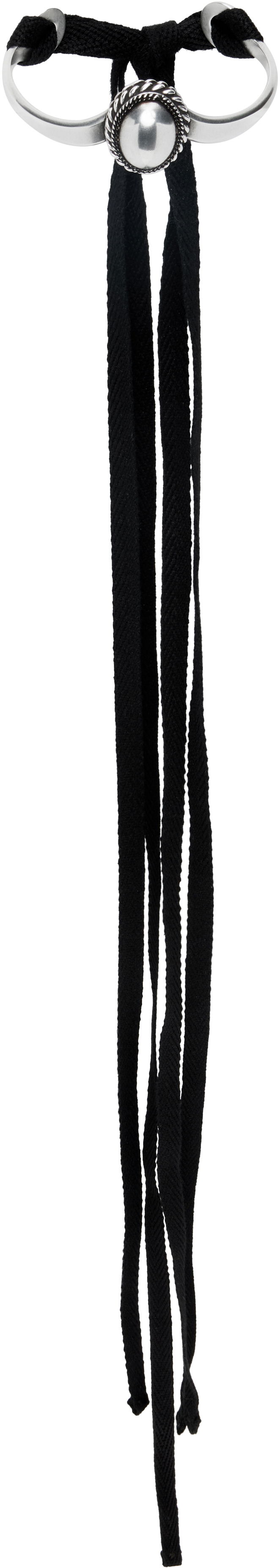 Náramok Ann Demeulemeester Ann Demeulemeester Leja Cabochon Cord Bracelet Čierna | B0012994-JW021-070
