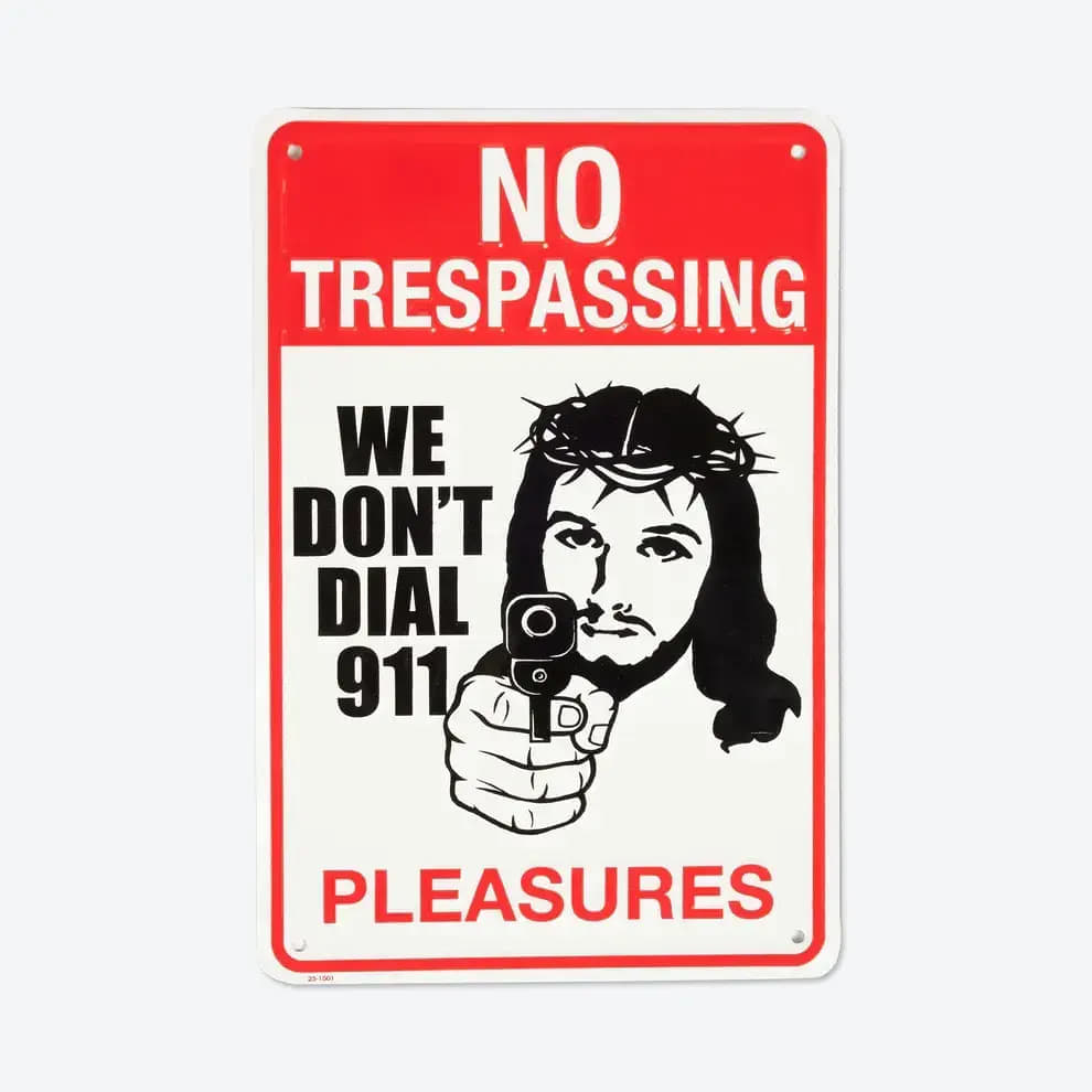 Home decor Pleasures Trespass Tin Sign Biela | P24SP063 WHITE, 0