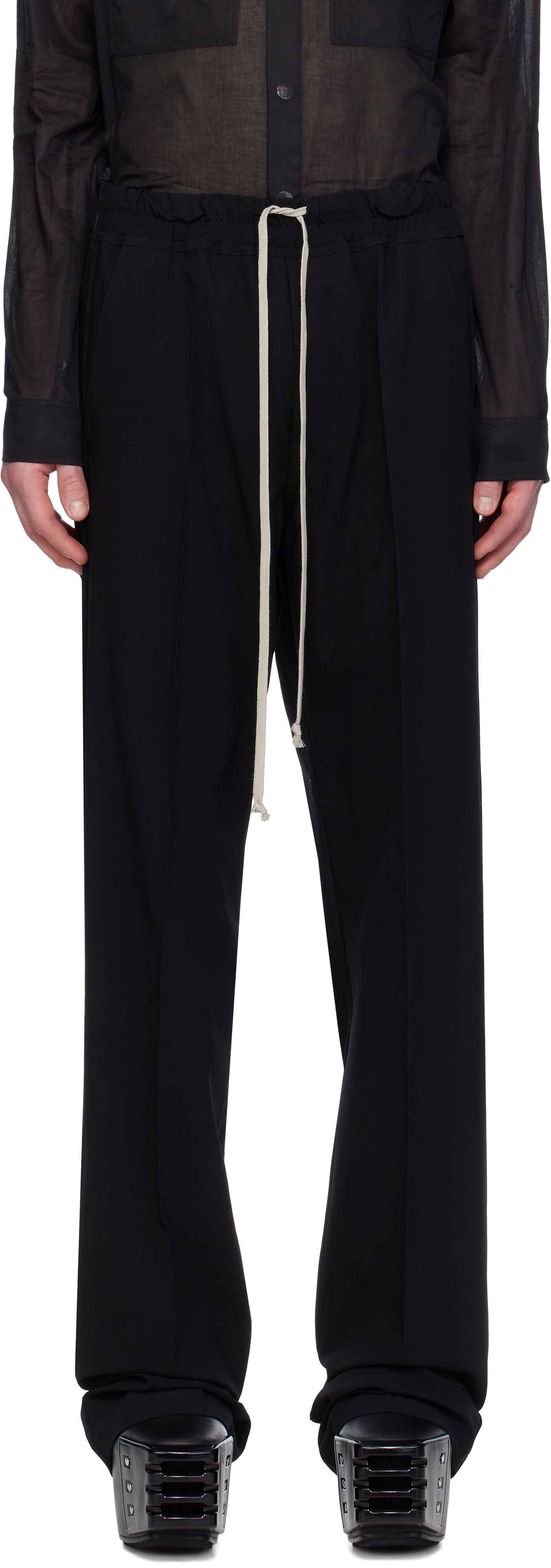 Nohavice Rick Owens Rick Owens Hollywood Dietrich Drawstring Trousers Čierna | RU01E5378 WLP, 0