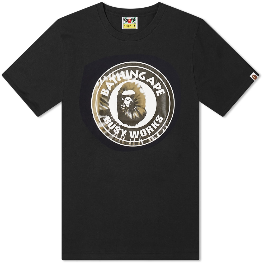 Tričko BAPE A Bathing Ape Tie Dye Busy Works Tee Čierna | 001TEI801024M-BLK, 0