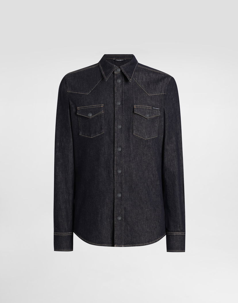 Košeľa Dolce & Gabbana Dolce & Gabbana Men's Stretch Denim Shirt Modrá | G5JC8DG8NH9S9001