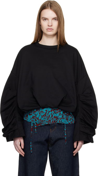 Mikina Dries Van Noten Dries Van Noten Oversized Draped Crewneck Sweatshirt Čierna | 261-131109-3611, 0