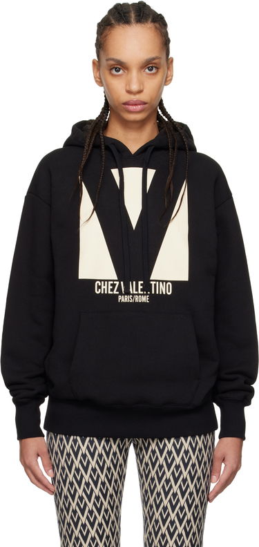 Mikina Valentino Valentino 'Chez Valentino' Print Cotton Hoodie Čierna | 6B3MF24I960, 0