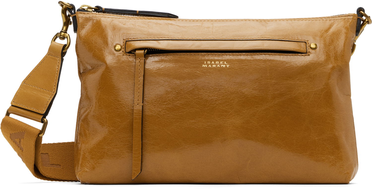Taška cez rameno ISABEL MARANT Leather Crossbody Bag Hnedá | 23PBF0006FA-A1C13M, 0