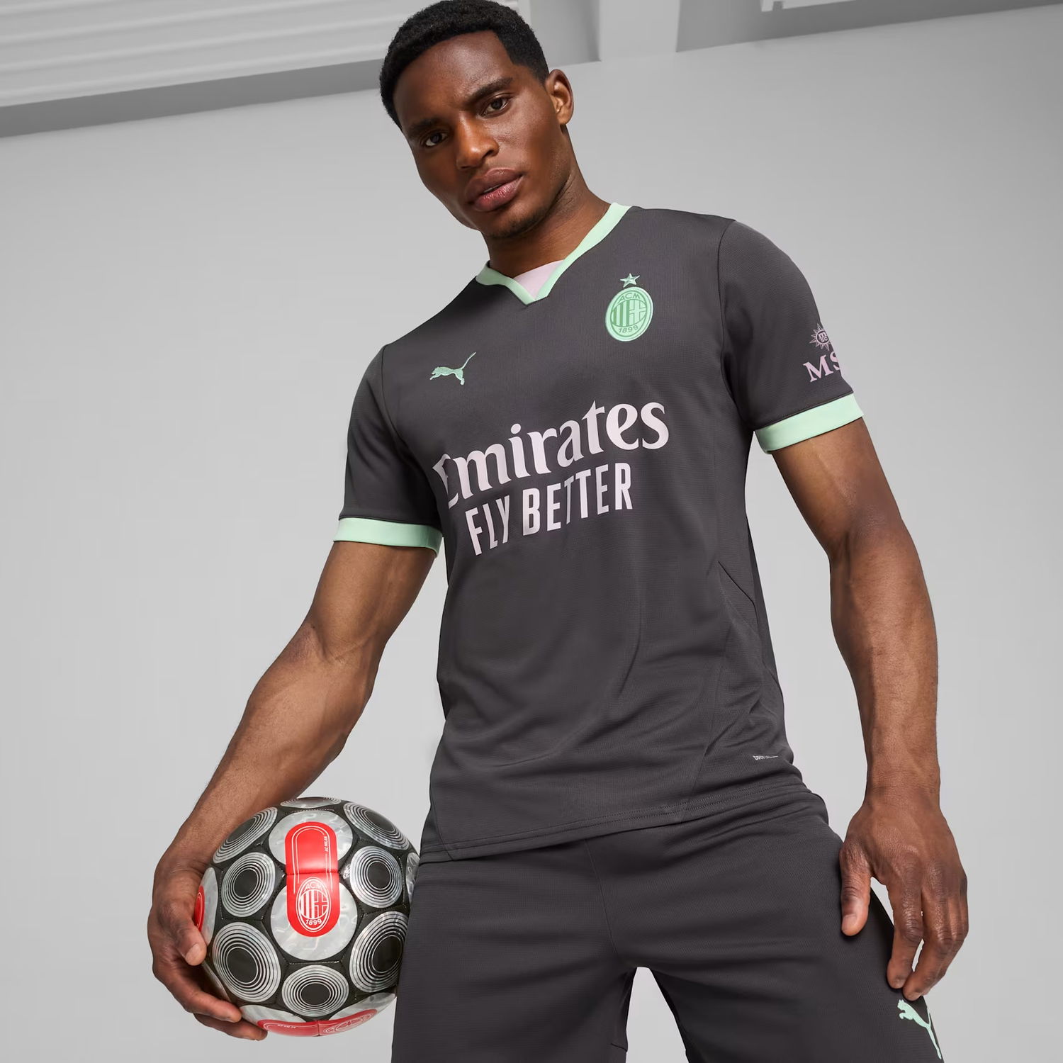 Dres Puma AC Milan Replica Jersey 2024/25 Šedá | 775031-03, 1