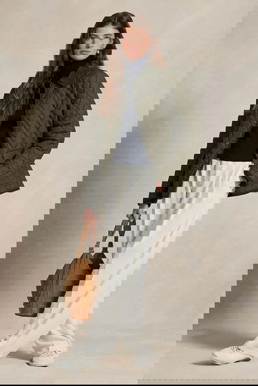 Bunda Polo by Ralph Lauren Lightweight Diamond Quilted Jacket with Corduroy Collar Zelené | 211965336, 2