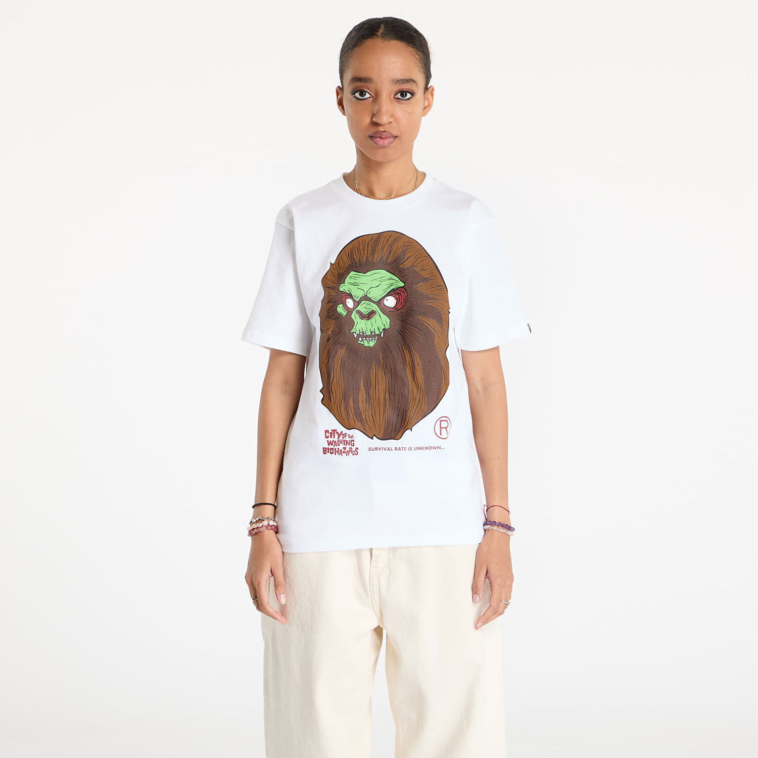 Tričko BAPE Horror Mad Face Tee Biela | 001TEK701018F WHT, 1