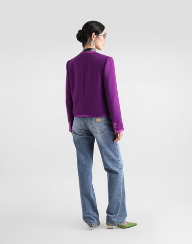 Bunda Dolce & Gabbana Short Single-breasted Wool Jacket Fialová | F27DETFU2TZF0373, 2