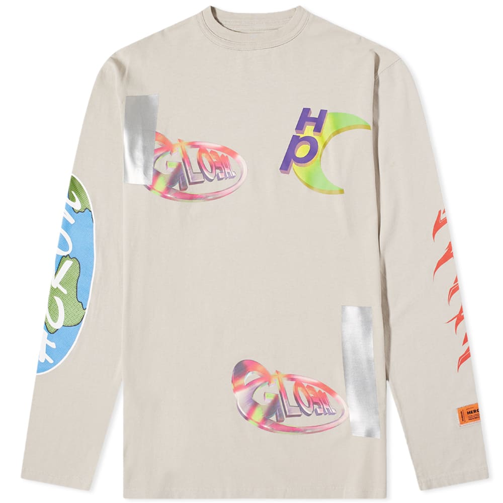 Tričko HERON PRESTON Global Collage Oversized Tee Béžová | HMAB022S22JER0010945, 0