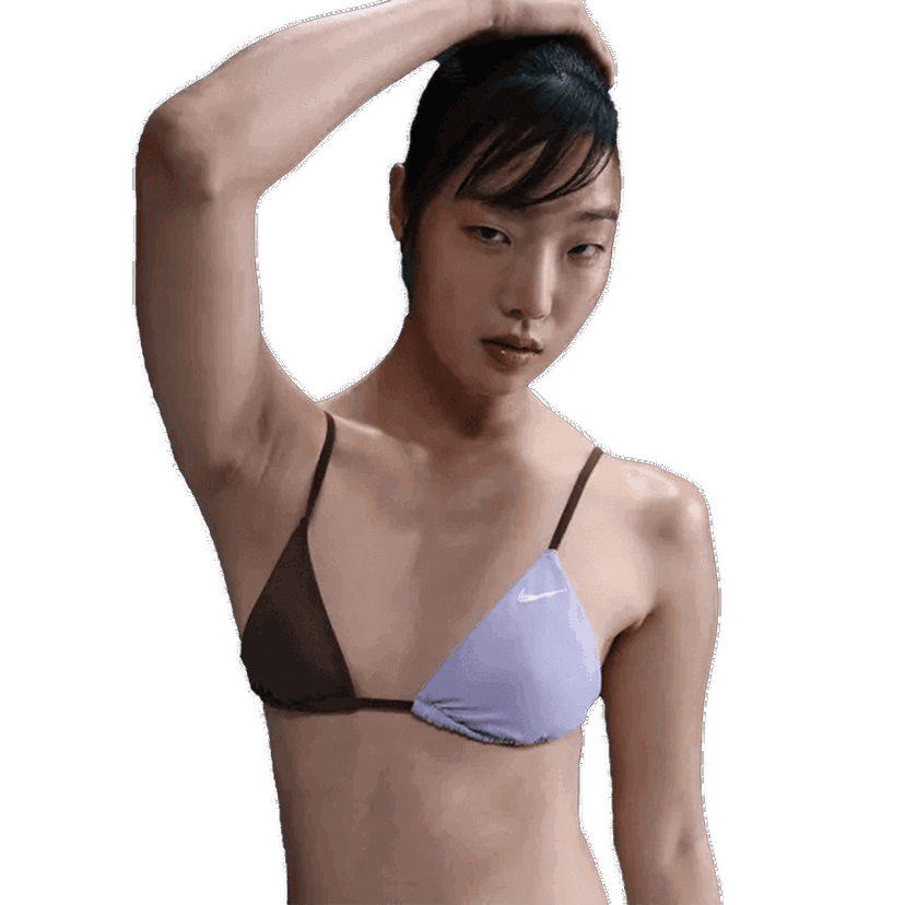 Plavky Nike Colourblock Triangle Bikini Top Fialová | NESSF296-576