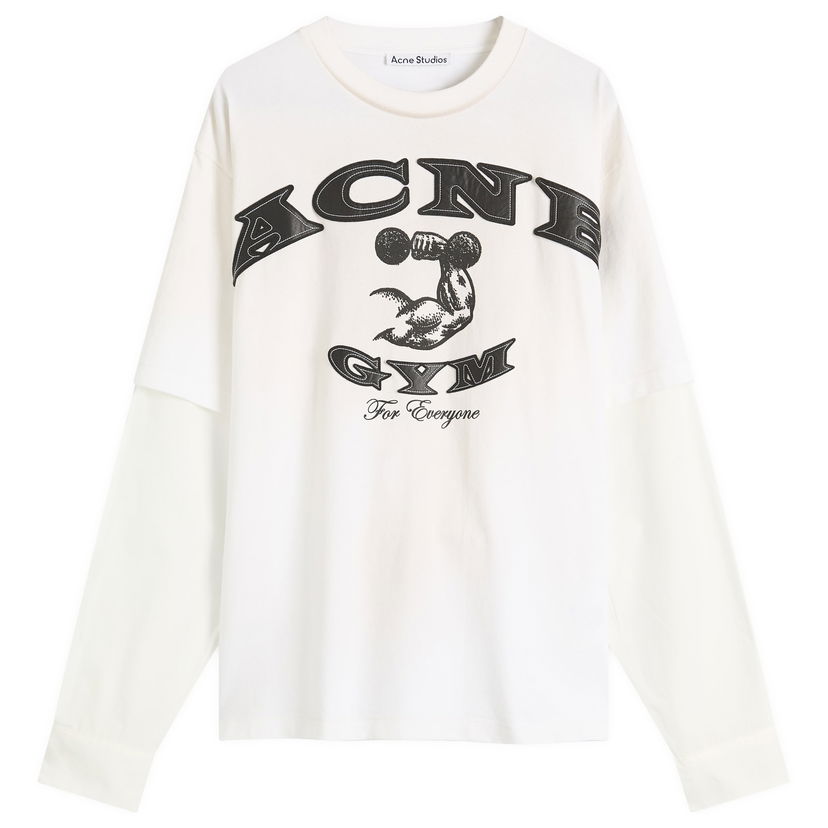 Tričko Acne Studios Acne Studios Exford U Layered Long Sleeve T-Shirt, Size Small Biela | CL0404-DC6