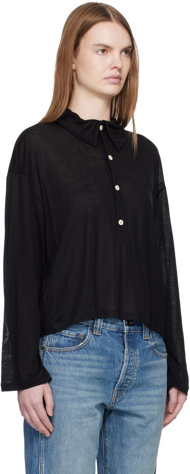 Polo tričko Baserange Seal Sheer Long-Sleeve Polo Čierna | TTSP-BL-WI25, 1