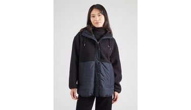 Bunda Irie Daily Arctik Hooded Fleece Long Jacket Navy | 965D111-700, 2