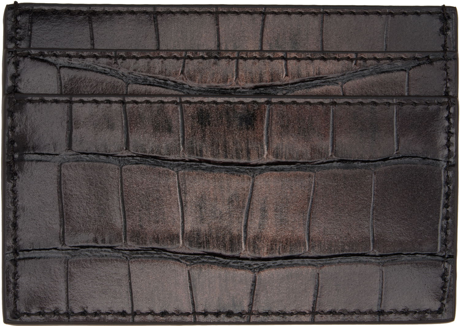 Peňaženka Versace Embossed Croc Card Holder Hnedá | 1007218_1A12257_1X44P, 1