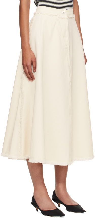Sukňa Max Mara Alvaro Frayed-Edge Midi Skirt Béžová | 2525106051600, 1