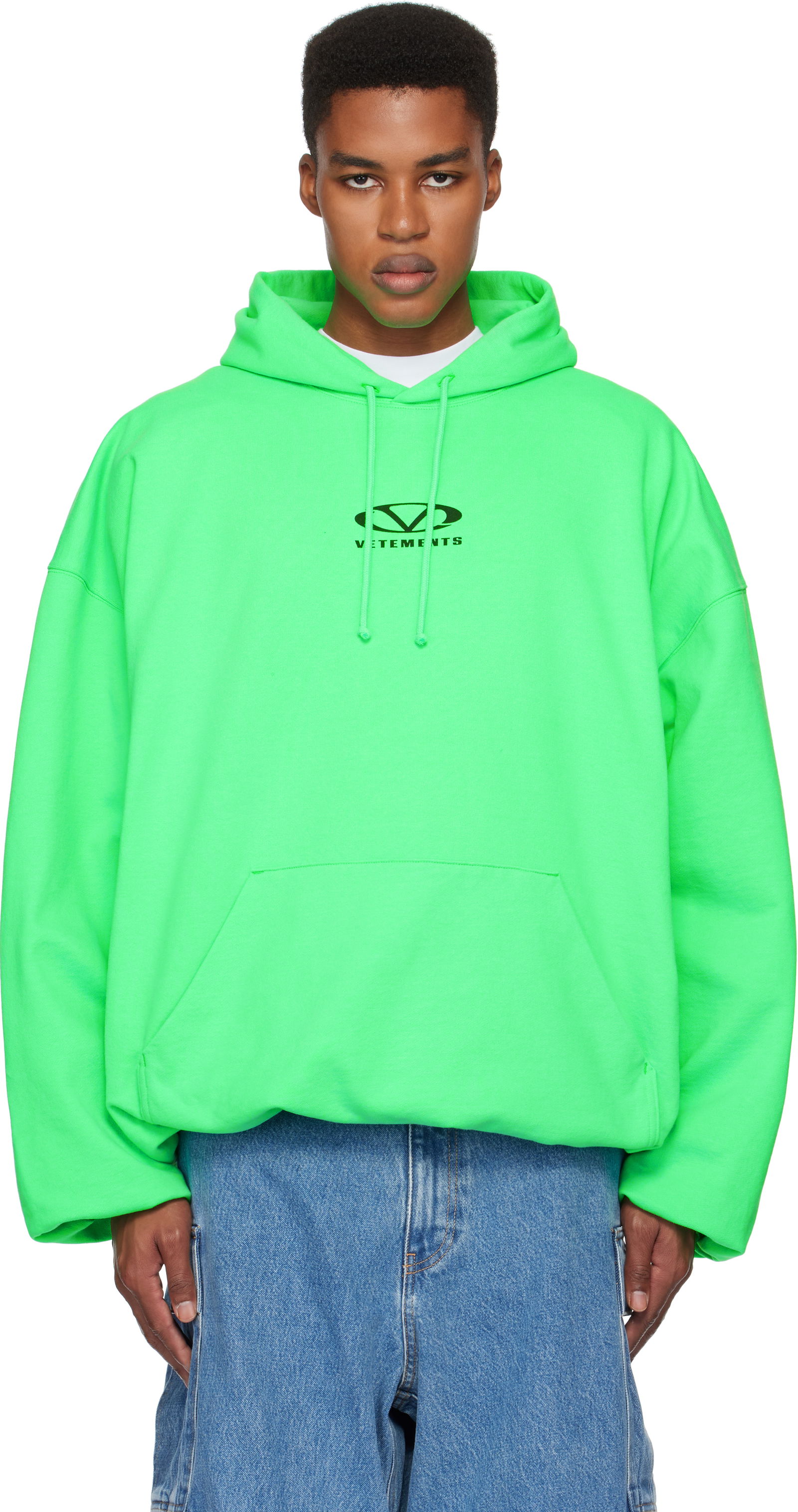 Oval Logo Cropped Boxy Hoodie