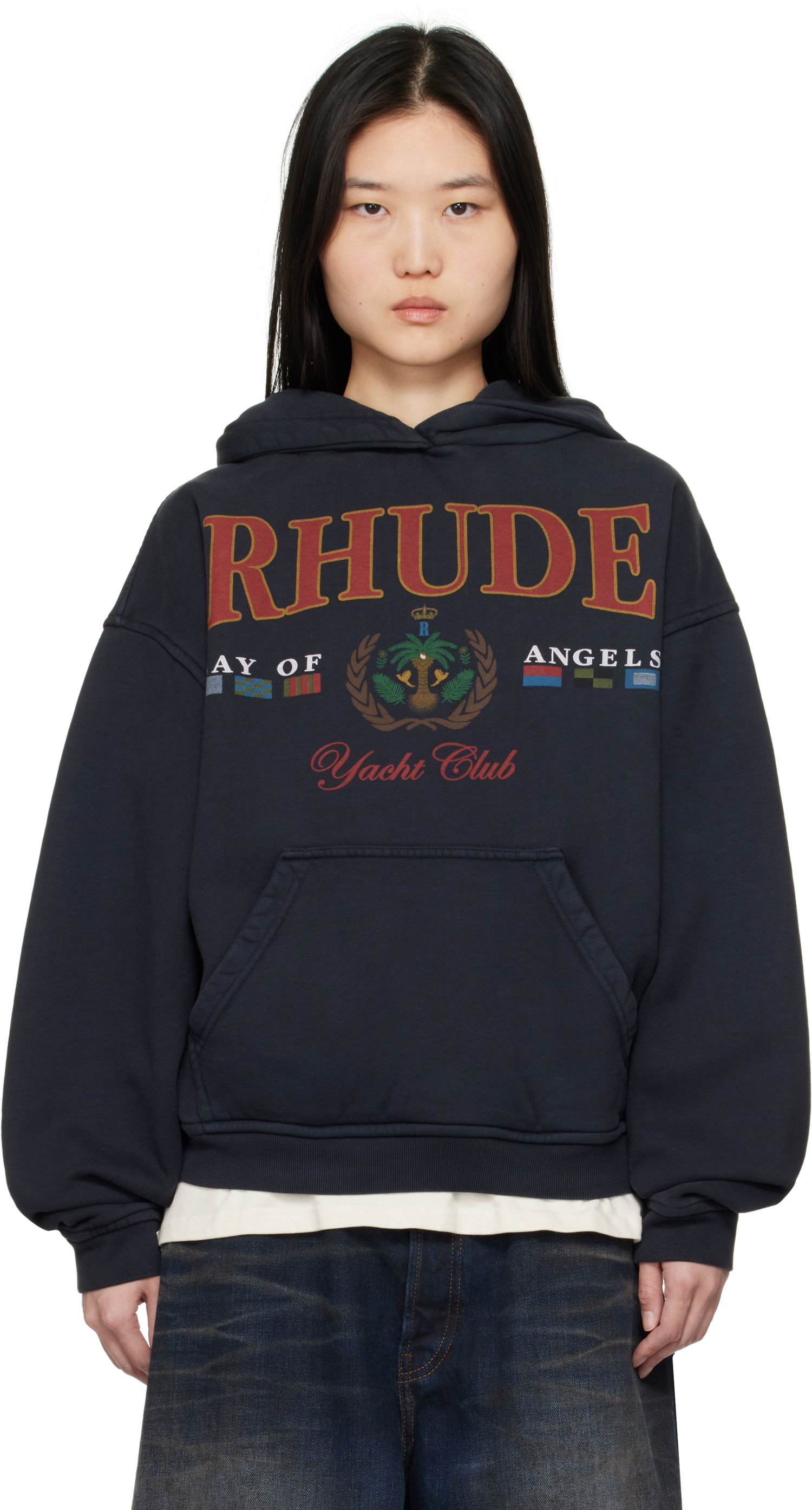 Mikina Rhude Rhude 'Bay Of Angels Yacht Club' Hoodie Navy | RHPS25HO01012, 0