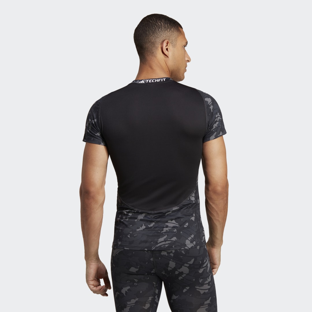 Tričko adidas Originals Techfit Allover Print Training Čierna | HS9811, 1