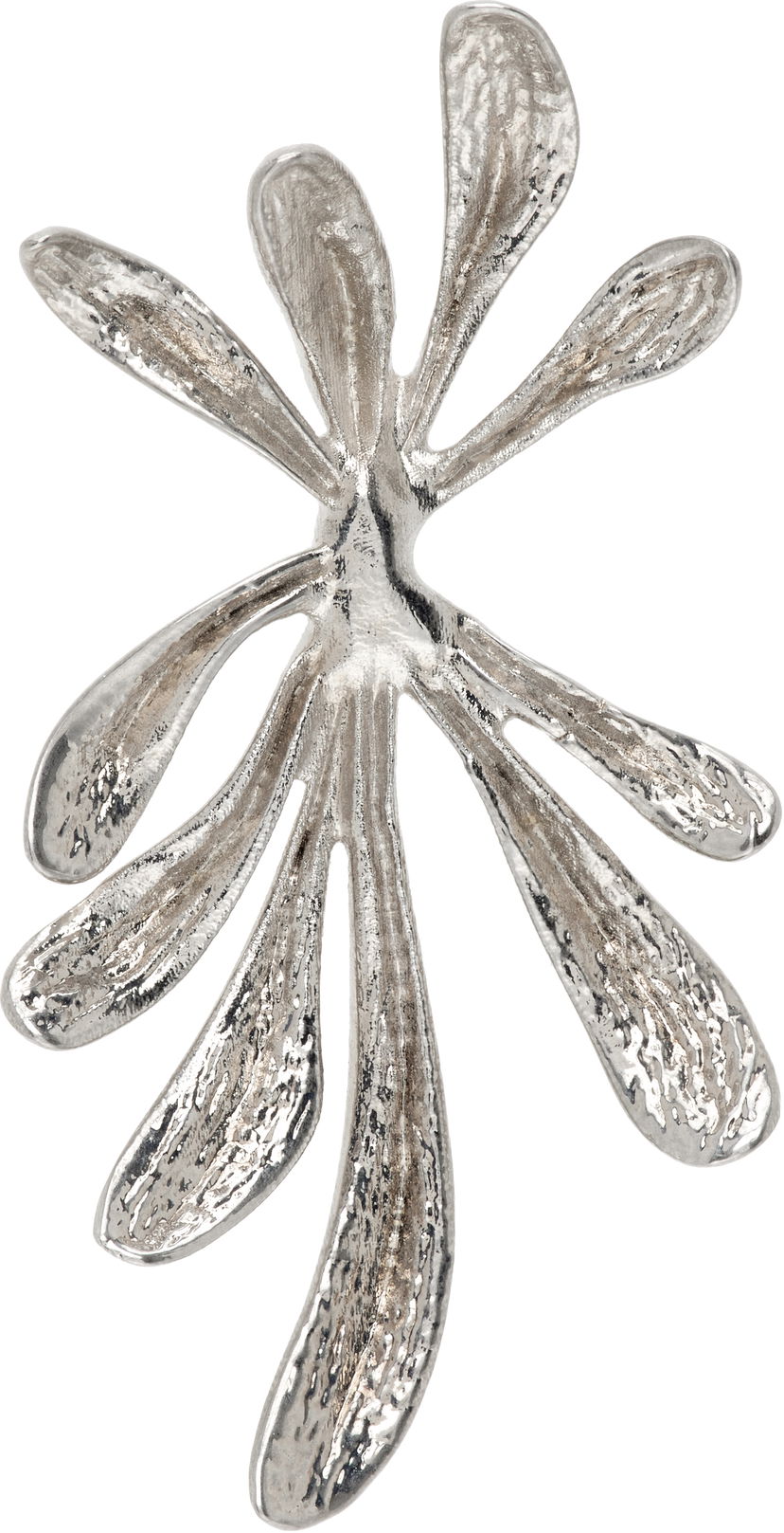 Náušnice Dries Van Noten Dries Van Noten Textured Floral Single Earring Metalická | 252-028202-083