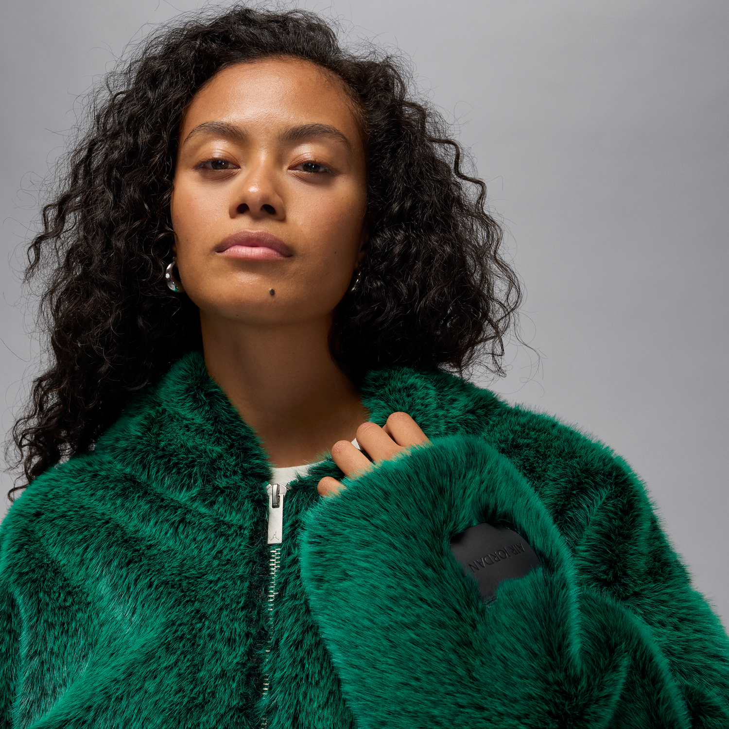 Bunda Jordan Air Jordan Faux Fur Hooded Jacket Zelené | HV0293-365, 1