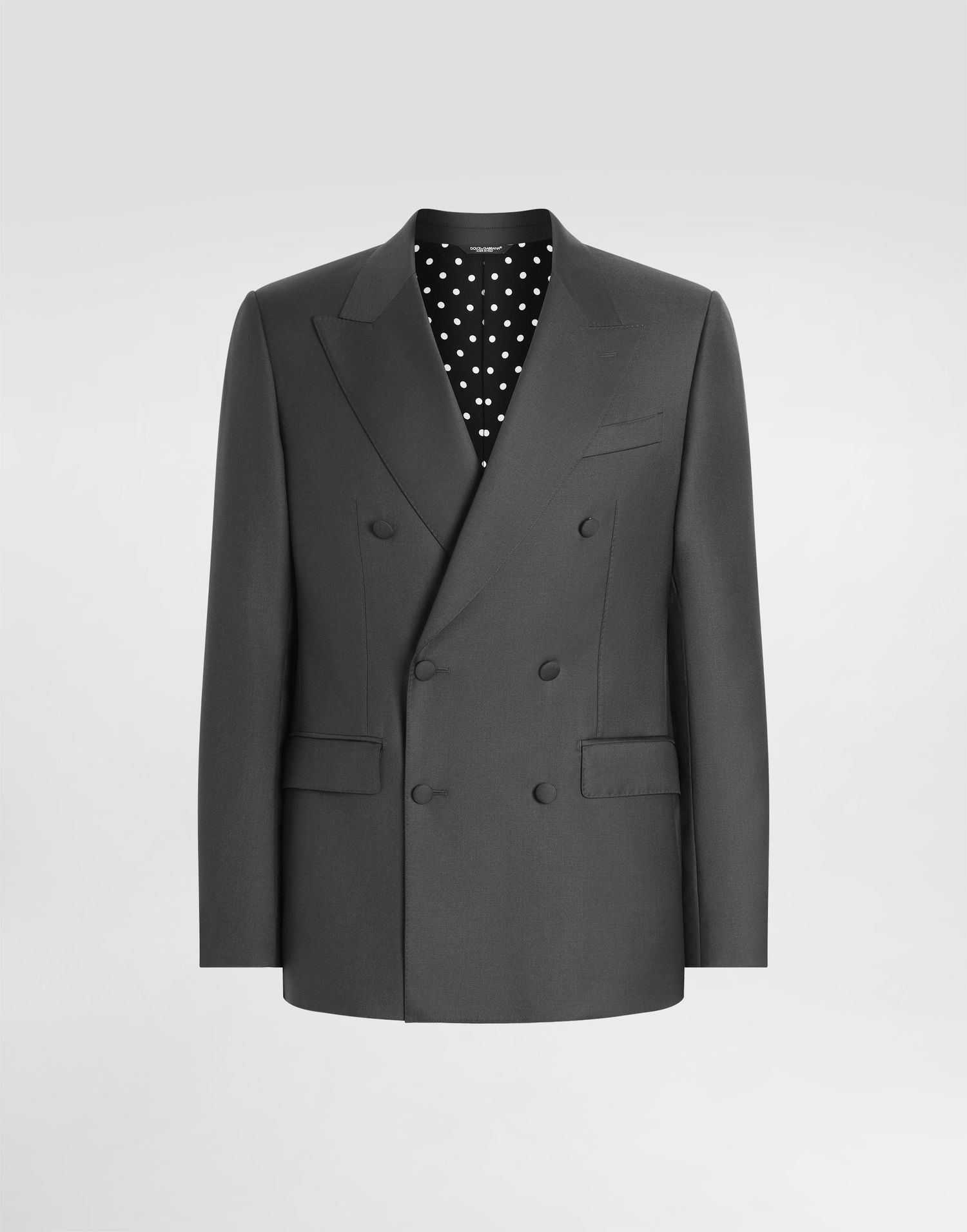 Bunda Dolce & Gabbana Double-breasted Virgin Wool Jacket 52 Šedá | G2TV8TGK048V0687, 0