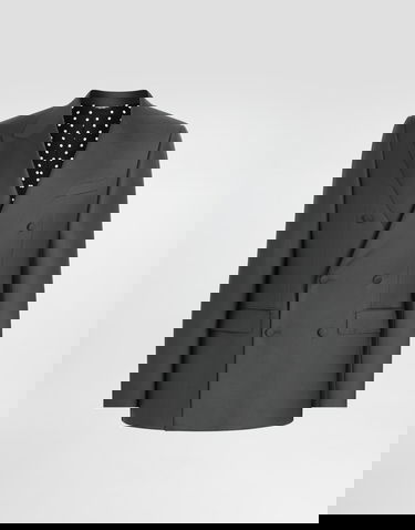 Bunda Dolce & Gabbana Double-breasted Virgin Wool Jacket 52 Šedá | G2TV8TGK048V0687, 0