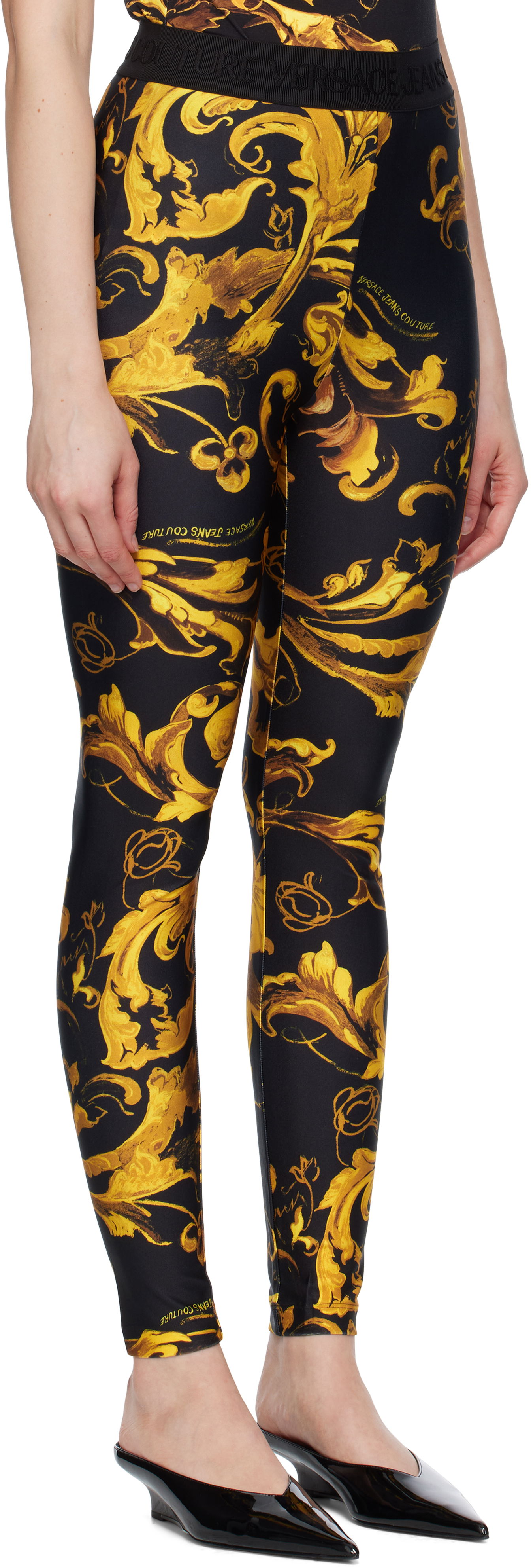 Legíny Versace Versace Jeans Couture Barocco Lycra Leggings Čierna | E79HAC101_EJS501, 1