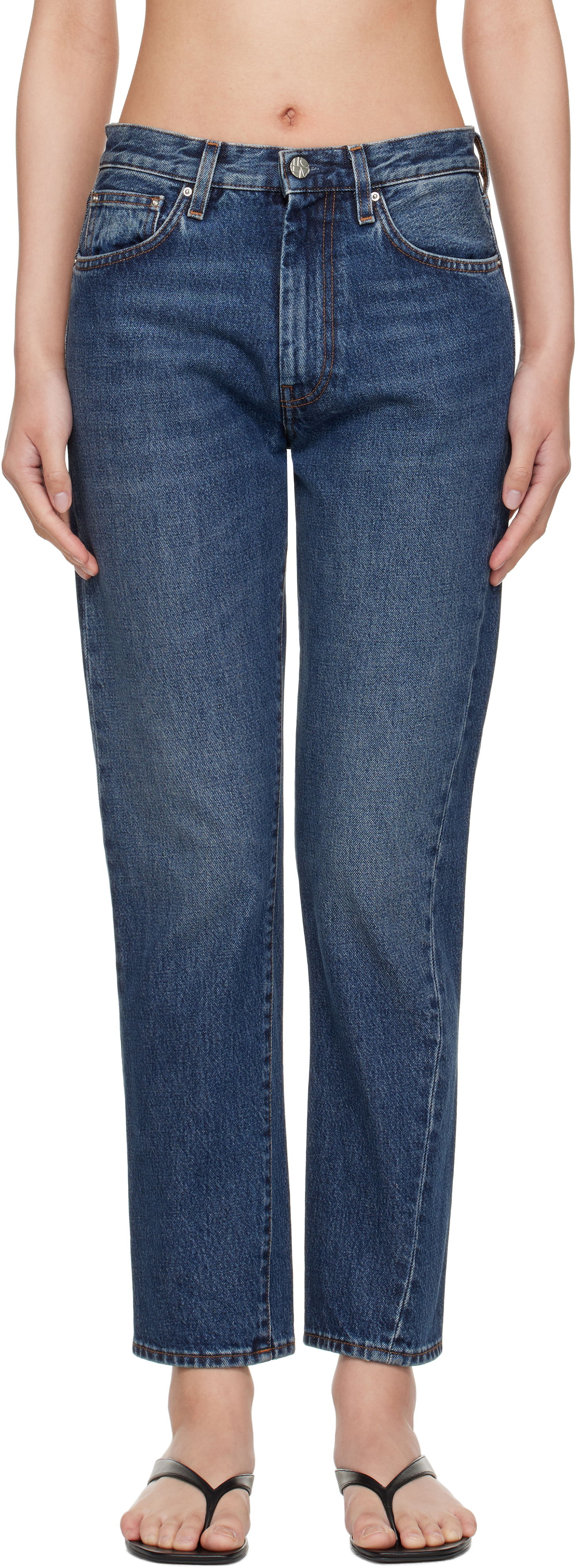 Džínsy TOTEME TOTEME Twisted Seam Jeans Modrá | 221-232-741, 0