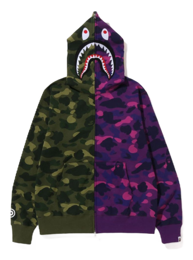 Mikina BAPE Color Camo Shark Full Zip Hoodie Zelené | 1I80-115-017