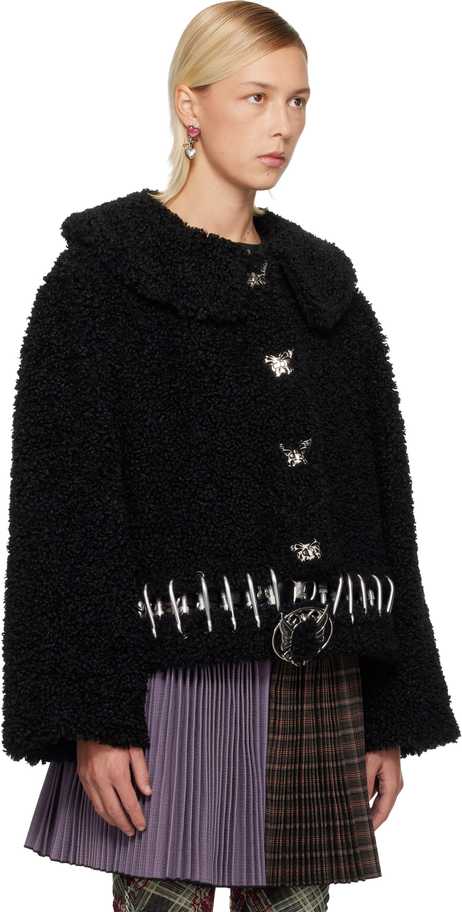 Bunda Chopova Lowena Parade Textured Cropped Carabiner Jacket Čierna | 5319, 1