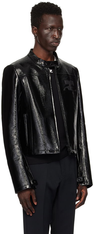 Bunda Courrèges Iconic Leather Jacket Čierna | 124CBL175VY0014, 1