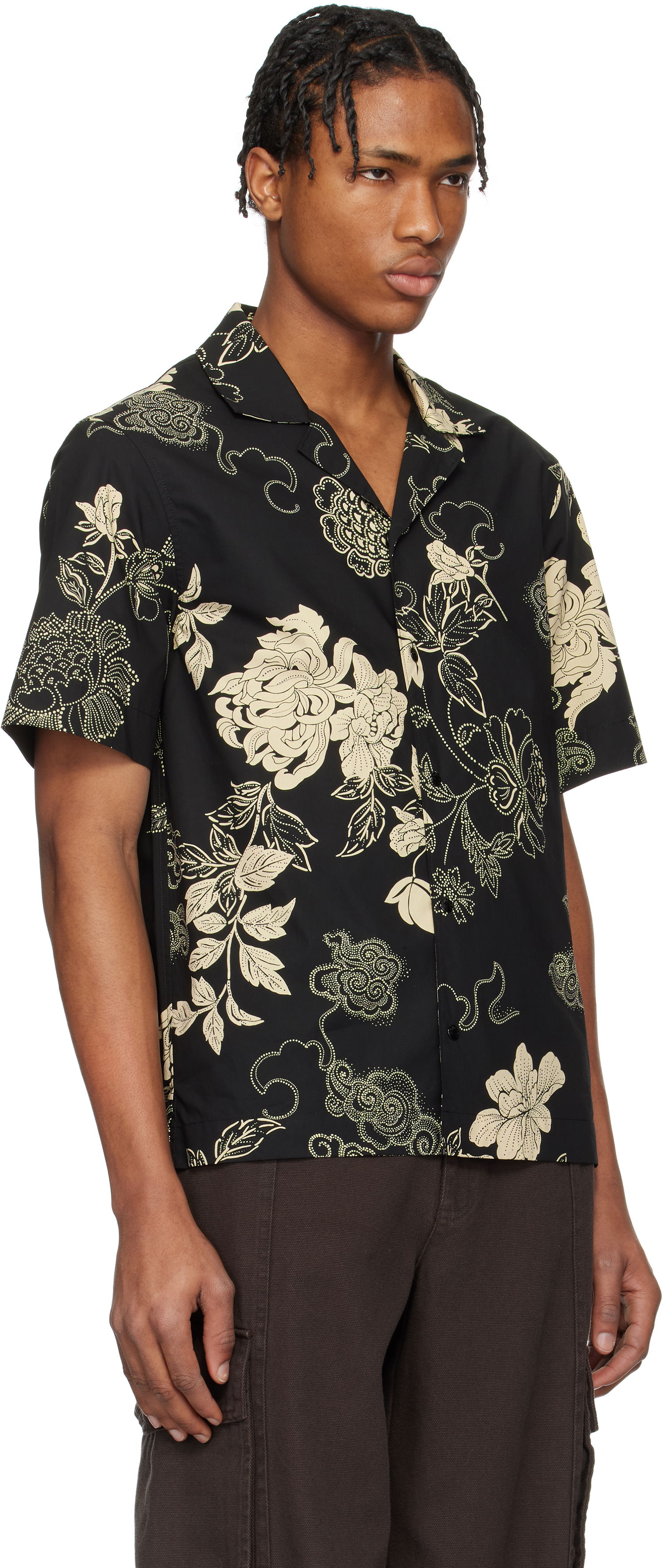 Košeľa Moncler Moncler Floral Print Cotton Shirt Čierna | K10912F00018598I5, 1
