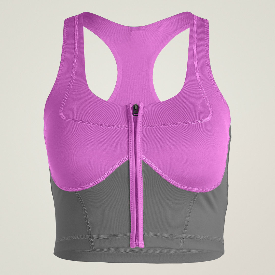 Podprsenka adidas Performance adidas by Stella McCartney Two-Tone Zipped Sports Bra Fialová | JP3172, 0