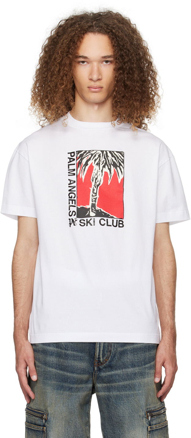 Tričko Palm Angels Ski Club Classic T-Shirt Biela | PMAA001R24JER0030110, 0