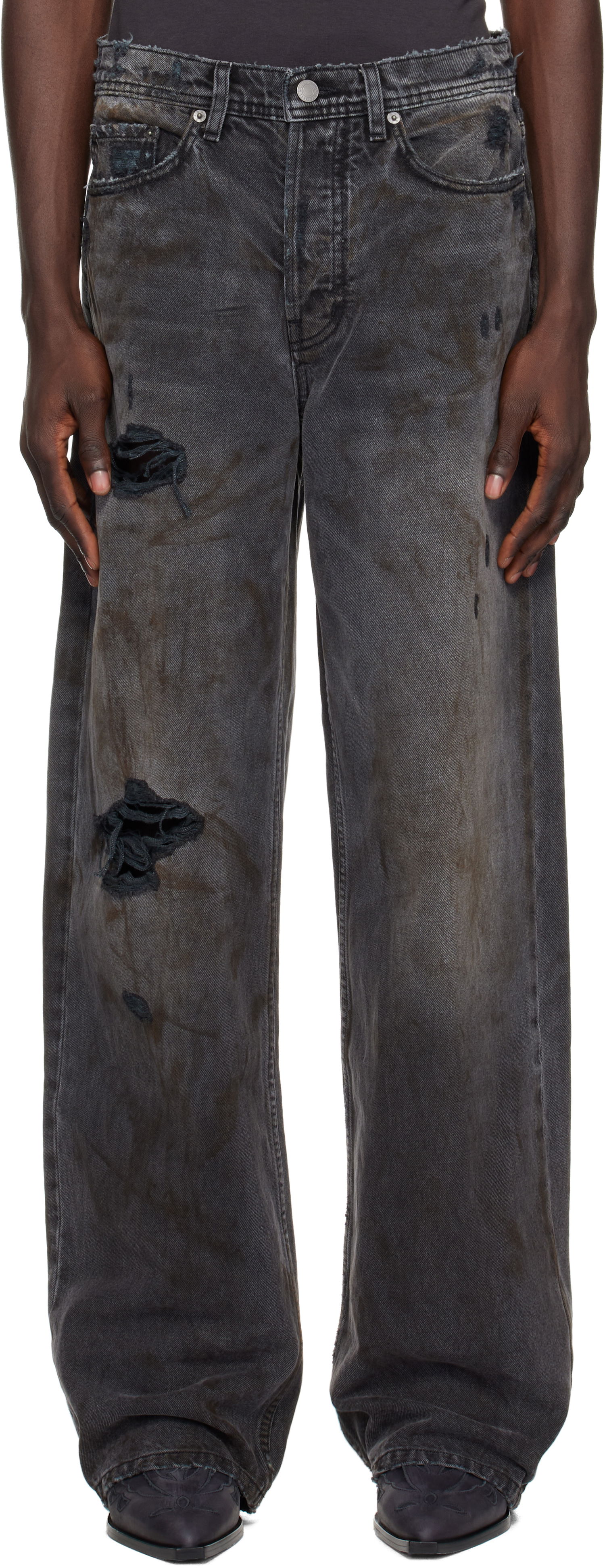 Džínsy Enfants Riches Déprimés Distressed Denim Jeans Čierna | 050-379, 0