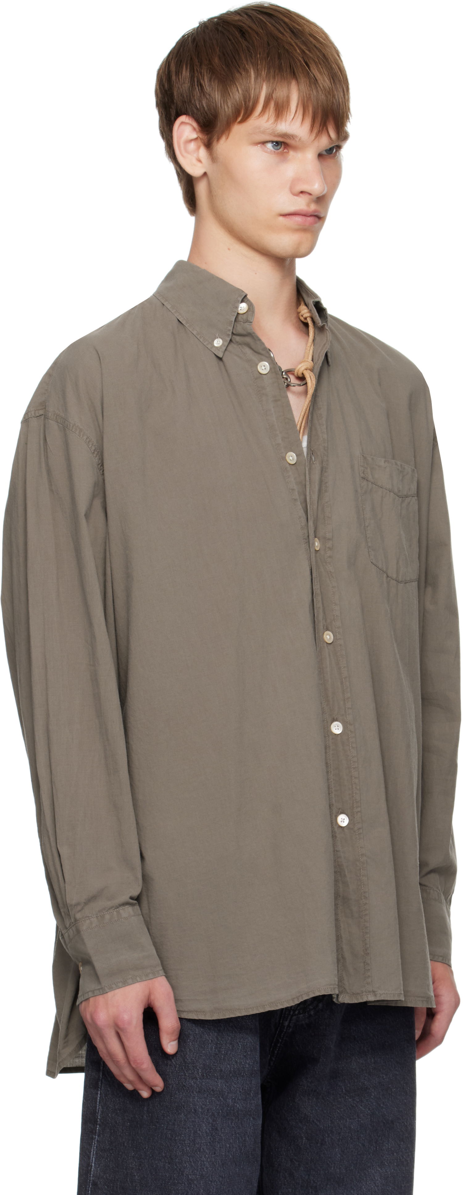 Košeľa OUR LEGACY Our Legacy Borrowed Button-Down Shirt Zelené | M4252BC, 1