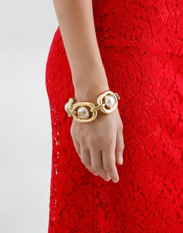 Náramok Dolce & Gabbana Dolce & Gabbana Gold Metal Maxi-Bracelet with Pearls and DG Logo Metalická | WBR2E2W1111ZOO00, 1